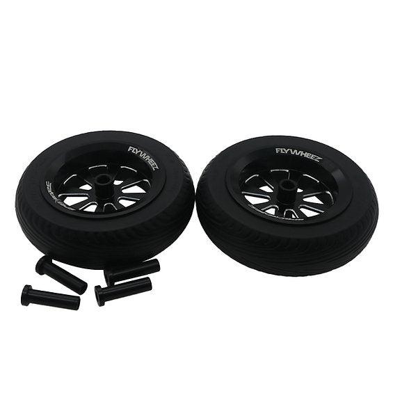 FlyWheelz™ 5"-130mm Eight Spoke PU Wheels(pair) + 2pcs more tires (WRA-012TIRE)