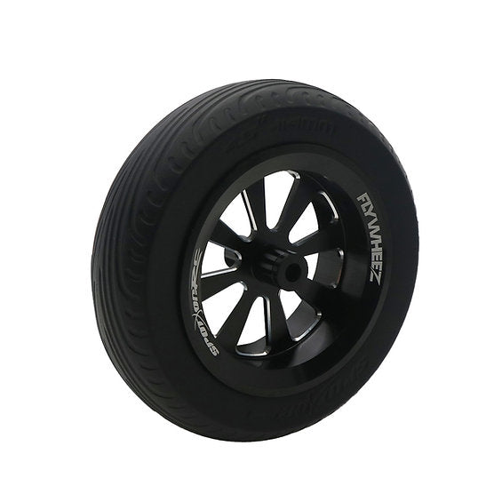 FlyWheelz™ 3.5"-89mm Eight Spoke PU Wheels(pair) + 2pcs more tires (WRA-010TIRE)
