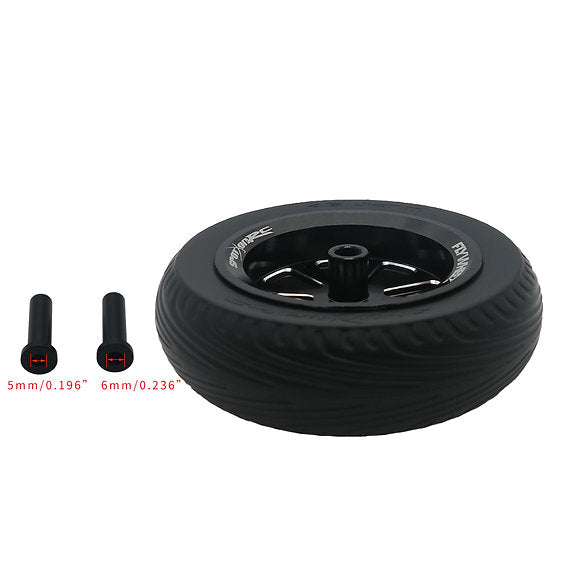 FlyWheelz™ 5"-130mm Eight Spoke PU Wheels(pair) + 2pcs more tires (WRA-012TIRE)