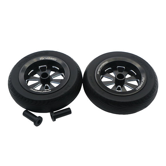 FlyWheelz™ 3.5"-89mm Eight Spoke PU Wheels(pair) + 2pcs more tires (WRA-010TIRE)