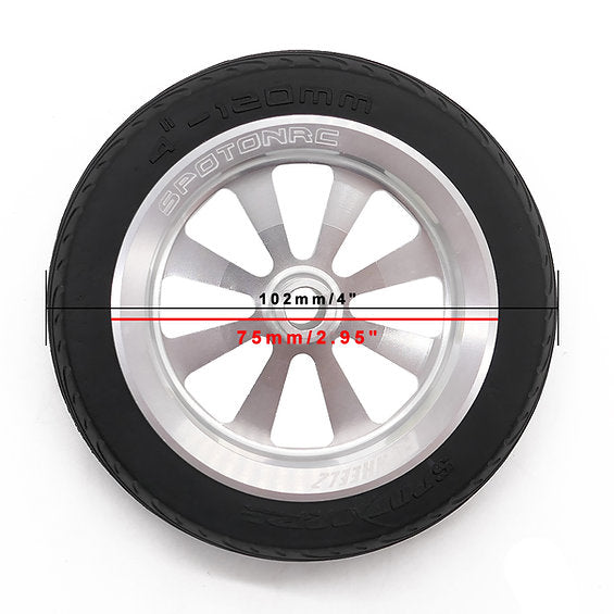 FlyWheelz™ 4"-102mm Eight Spoke PU Wheels(pair) + 2pcs more tires (WRA-009TIRE)
