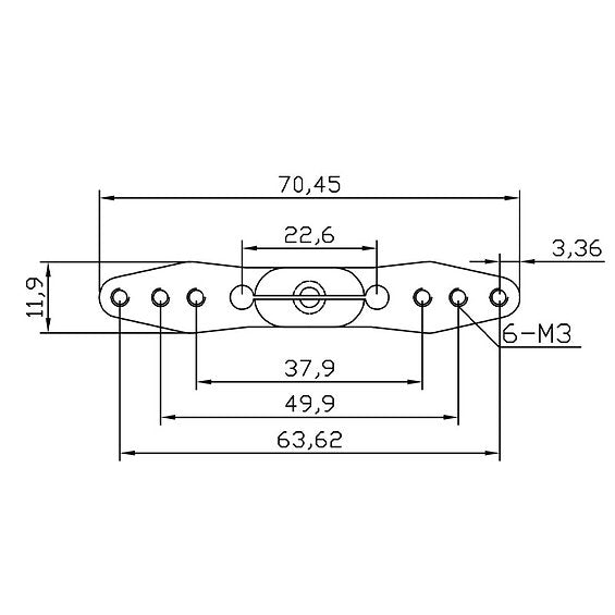 Full Arm 25T Futaba&New Hitec 2.5" 64mm #4-40